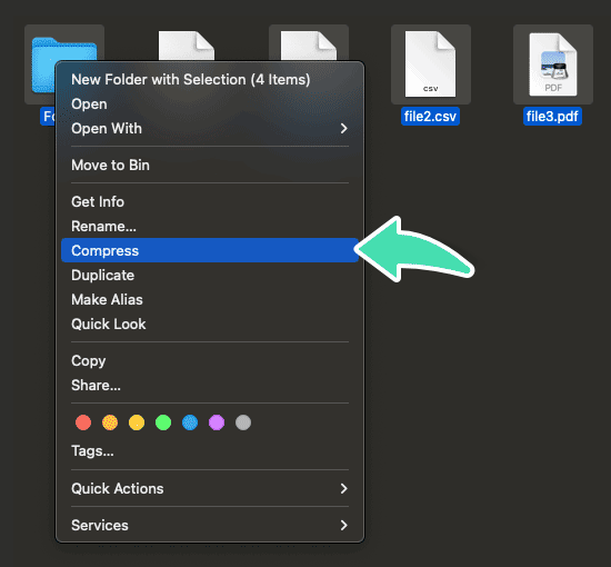 Context Menu Open on Selected Files in macOS
