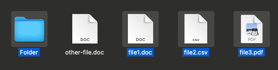 File Icons Selected in macOS