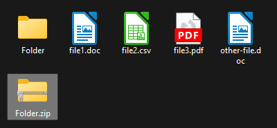 ZIP File Icon Selected in Windows